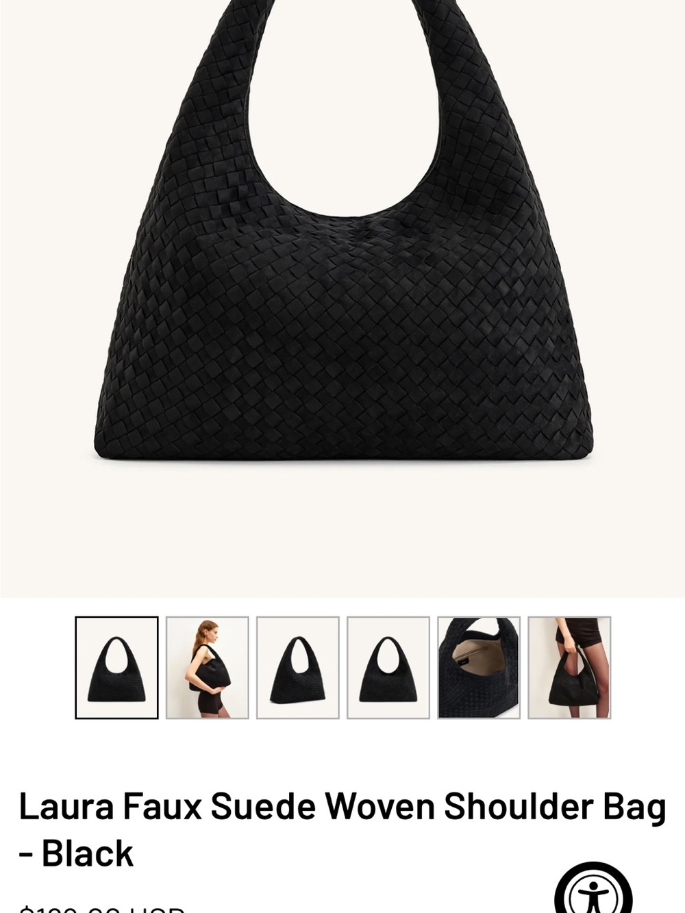 JW PEI Textured Woven Shoulder Bag - Black